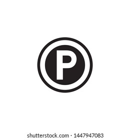 Parking sign icon vector. Parking traffic icon. Simple design on white background.