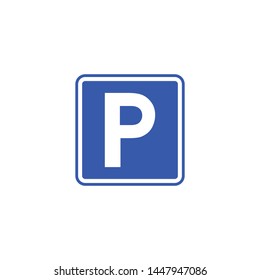 Parking sign icon vector. Parking traffic icon. Simple design on white background.