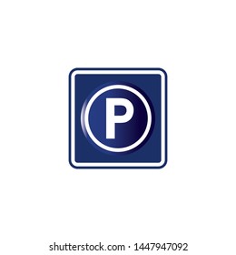 Parking sign icon vector. Parking traffic icon. Simple design on white background.