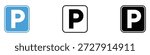 Parking sign icon vector. vehicle parking areas symbol. vector illustration.