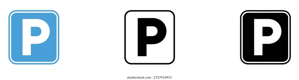 Parking sign icon vector. vehicle parking areas symbol. vector illustration.