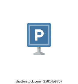 Parking sign illustration in blue Vector