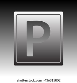 Parking sign illustration. Gradient icon on gradient background.