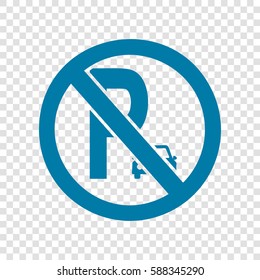 Parking sign illustration. Vector. Cerulean icon on transparent background.