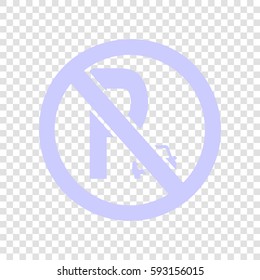 Parking sign illustration. Vector. Periwinkle icon on transparent background.