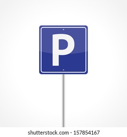 Parking Sign Isolated On White Background