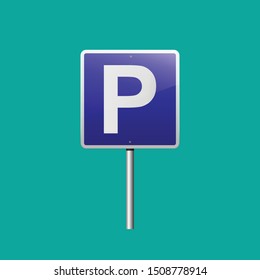Parking sign isolated vector illustration.