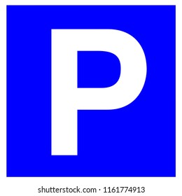Parking lot sign with letter P Vector Image