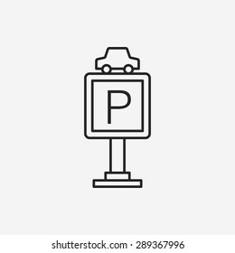 parking sign line icon