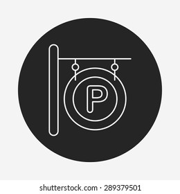 parking sign line icon