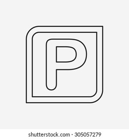parking sign line icon