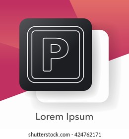 parking sign line icon