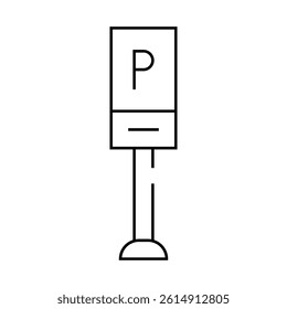 parking sign line icon vector. parking sign sign. isolated contour symbol black illustration