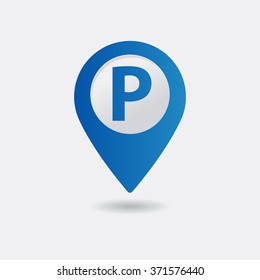 Parking sign. Map marker with parking icon