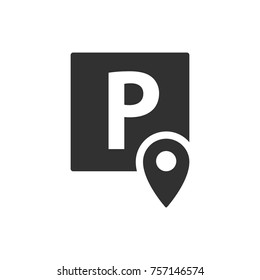 Parking sign and map pin