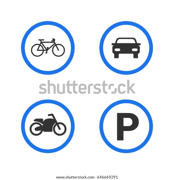 Знак мотоцикл в круге. Знак парковка для мотоциклов. Значок велосипеда и машины. Мото парковка вектор. Bike-Moto parking icons.