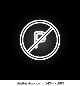 parking sign is not allowed neon icon. Elements of road sign set. Simple icon for websites, web design, mobile app, info graphics