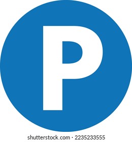 Parking sign on blue background . Parking traffic icon