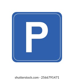 parking sign on blue background. parking lot sign P symbol. park sign