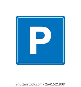 parking sign on blue background