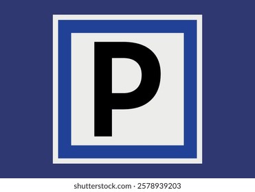 Parking sign on dark blue background