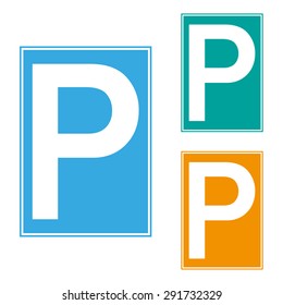Parking sign on different backgrounds