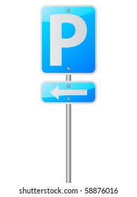 parking sign on white