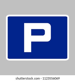 parking sign on a white background vector art
