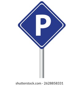 parking sign on white background. P vector icon