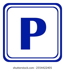 parking sign on white square board