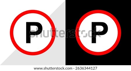 Parking Sign Red Circle 'P' Symbol Design