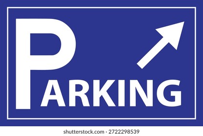 Parking Lot Sign With Right Arrow Vector Illustration