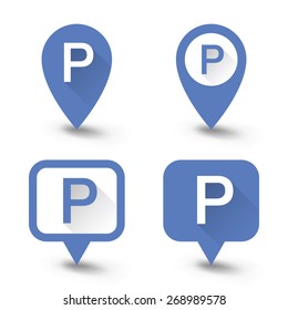 Parking sign, set. Flat design. Vector for web