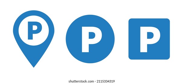 Parking sign set.Various shape parking sign.