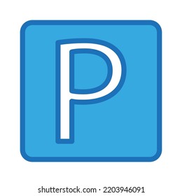 parking sign. Square area icon. Vector illustration. stock image. 