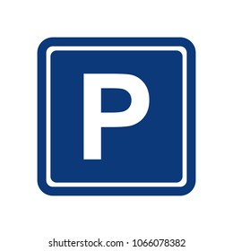 Parking Sign. Parking Traffic Sign On White Background
