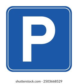 Parking Sign Vector. Blue Illustration. Traffic. Direction.