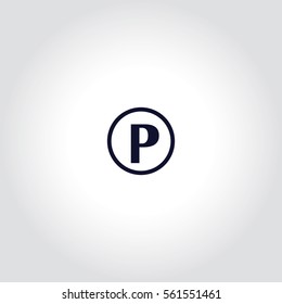 Parking Sign  Vector Icon.
