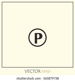 Parking Sign  Vector Icon.