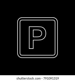 Parking sign vector icon