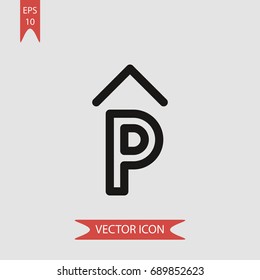 Parking sign vector icon, illustration symbol