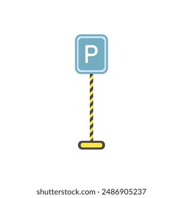 Parking sign vector icon. Parking icon. Road sign vector. Parking area or place. Vector illustration.