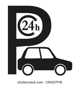 Parking sign, vector illustration.