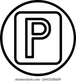 Parking Sign Vector Line Icon Design