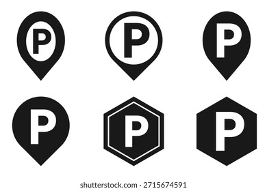 Vector de señal de estacionamiento. Ilustración de tráfico seguro.