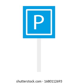 fondo blanco del signo de estacionamiento, vector de icono