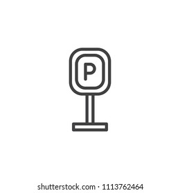 Parking Signal outline icon. linear style sign for mobile concept and web design. simple line vector icon. Symbol, logo illustration. Pixel perfect vector graphics