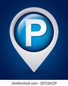 parking signal over  black background vector illustration