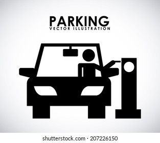 parking signal over gray  background vector illustration