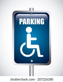 parking signal over  white background vector illustration